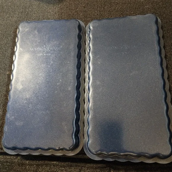 Nordic Ware Celebrations Stackable Loaf Pan, Set of 2, Navy, White - Picture 6 of 6